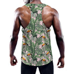 Tropical Palm Leaf And Toucan Print Training Tank Top