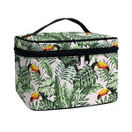 Tropical Palm Leaf And Toucan Print Travel Makeup Bag