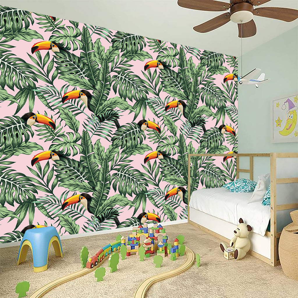 Tropical Palm Leaf And Toucan Print Wall Sticker