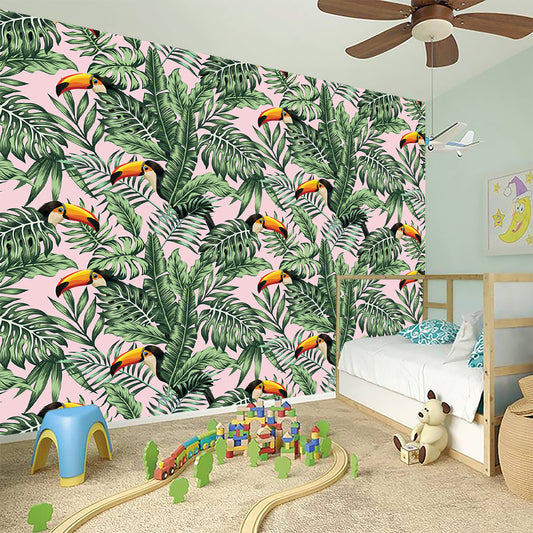 Tropical Palm Leaf And Toucan Print Wall Sticker