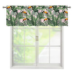 Tropical Palm Leaf And Toucan Print Window Valance