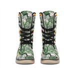 Tropical Palm Leaf And Toucan Print Winter Boots