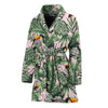 Tropical Palm Leaf And Toucan Print Women's Bathrobe