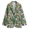 Tropical Palm Leaf And Toucan Print Women's Blazer