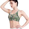 Tropical Palm Leaf And Toucan Print Women's Sports Bra
