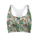 Tropical Palm Leaf And Toucan Print Women's Sports Bra