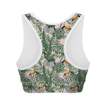 Tropical Palm Leaf And Toucan Print Women's Sports Bra