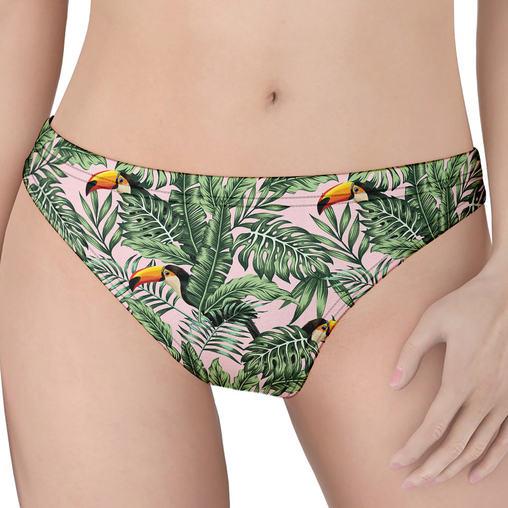 Tropical Palm Leaf And Toucan Print Women's Thong