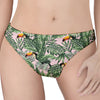 Tropical Palm Leaf And Toucan Print Women's Thong