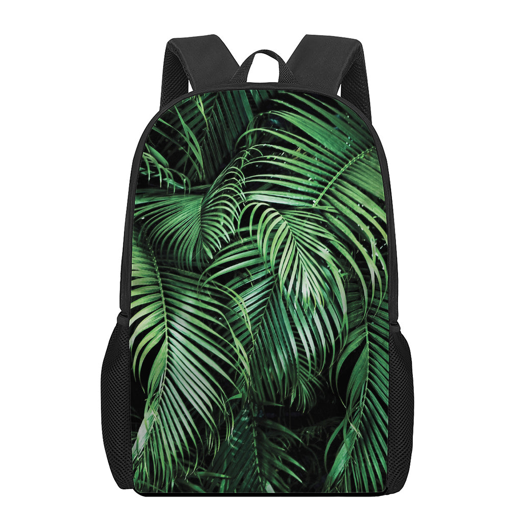 Tropical Palm Leaf Print 17 Inch Backpack