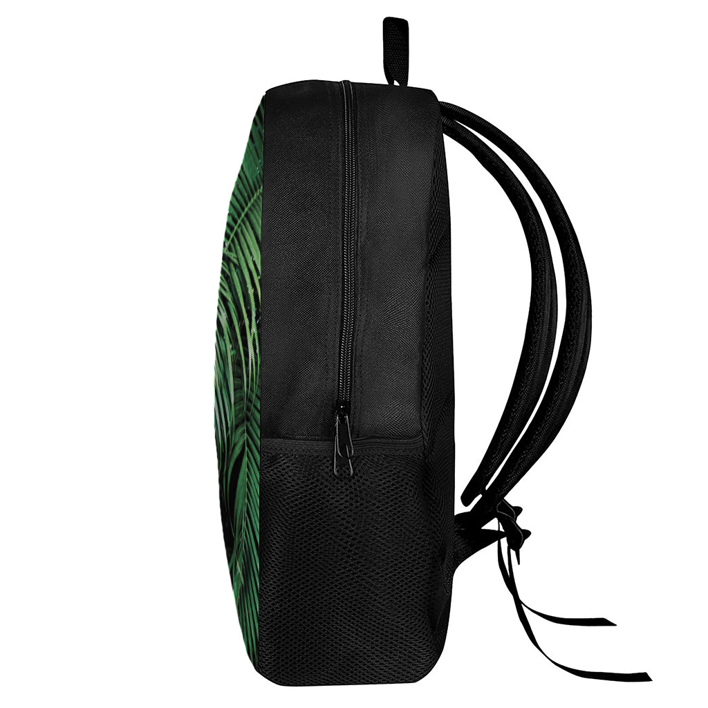 Tropical Palm Leaf Print 17 Inch Backpack
