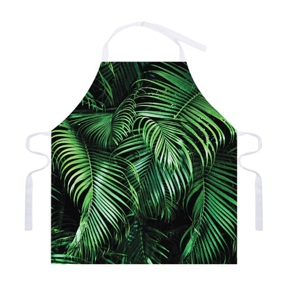 Tropical Palm Leaf Print Adjustable Apron