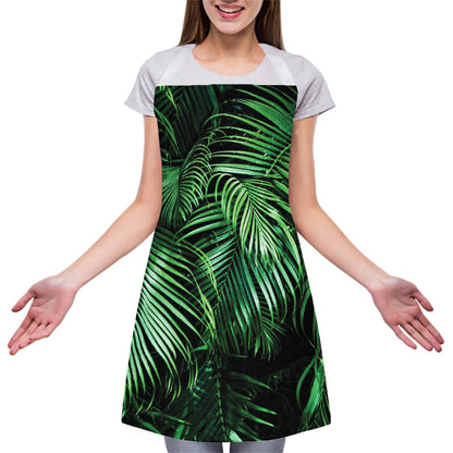 Tropical Palm Leaf Print Adjustable Apron