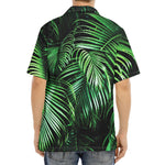 Tropical Palm Leaf Print Aloha Shirt