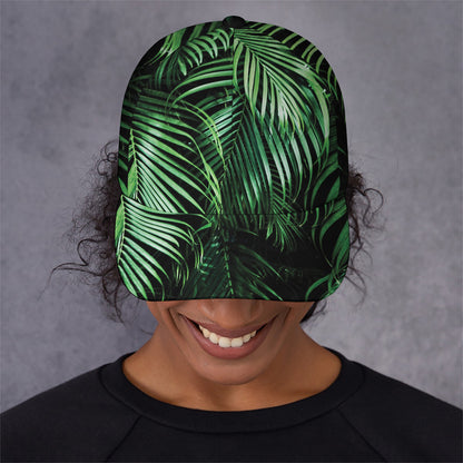 Tropical Palm Leaf Print Baseball Cap
