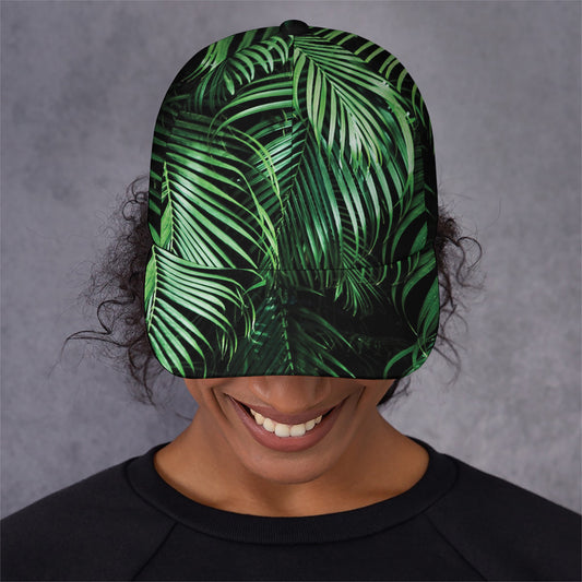 Tropical Palm Leaf Print Baseball Cap