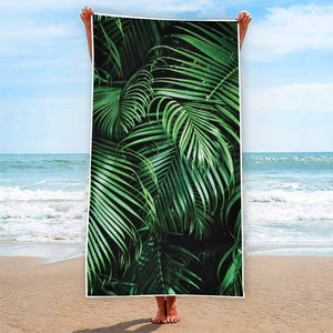 Tropical Palm Leaf Print Beach Towel