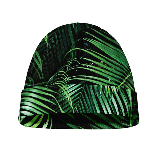 Tropical Palm Leaf Print Beanie