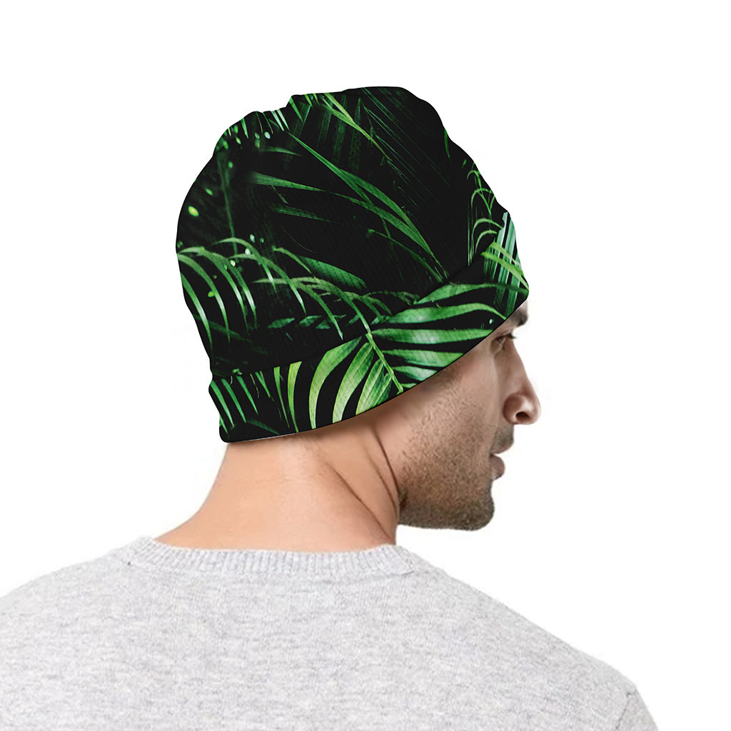 Tropical Palm Leaf Print Beanie