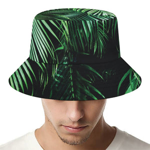 Tropical Palm Leaf Print Bucket Hat