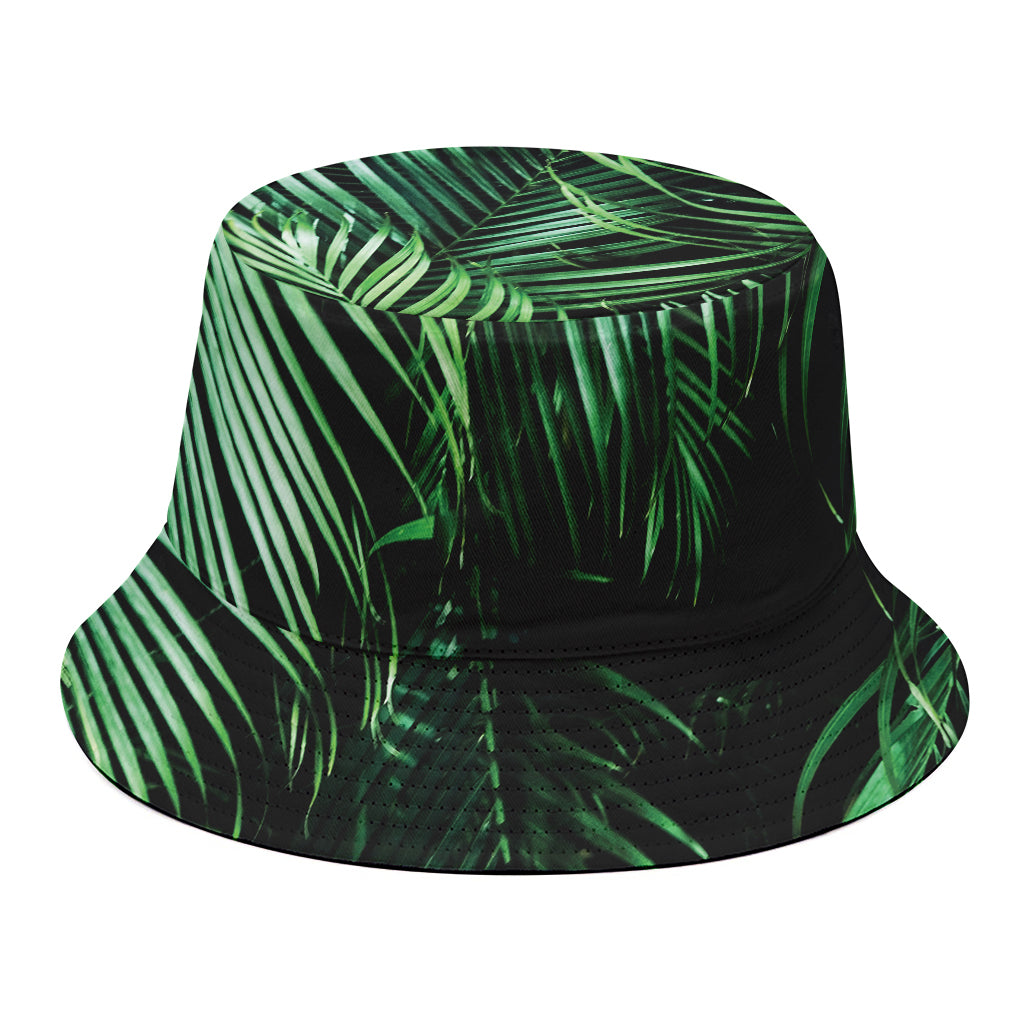 Tropical Palm Leaf Print Bucket Hat