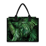 Tropical Palm Leaf Print Canvas Tote Bag