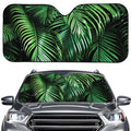 Tropical Palm Leaf Print Car Windshield Sun Shade
