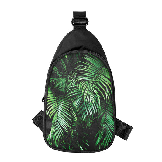 Tropical Palm Leaf Print Chest Bag