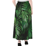 Tropical Palm Leaf Print Chiffon Maxi Skirt