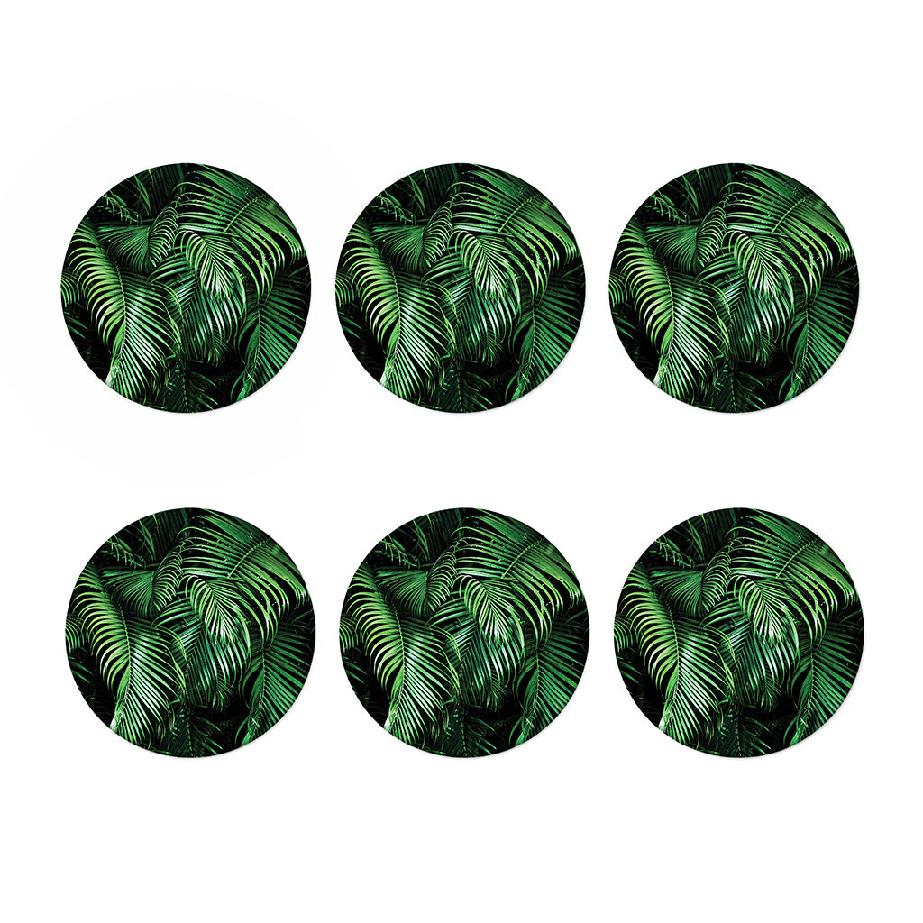 Tropical Palm Leaf Print Coaster Set