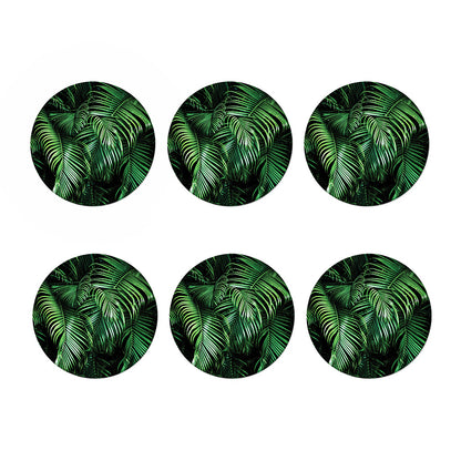 Tropical Palm Leaf Print Coaster Set