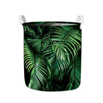Tropical Palm Leaf Print Collapsible Laundry Basket
