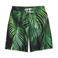 Tropical Palm Leaf Print Cotton Shorts