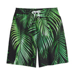 Tropical Palm Leaf Print Cotton Shorts