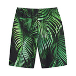 Tropical Palm Leaf Print Cotton Shorts