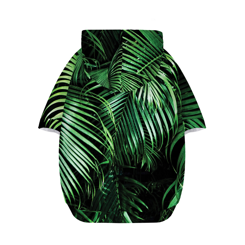 Tropical Palm Leaf Print Dog Zip Up Hoodie