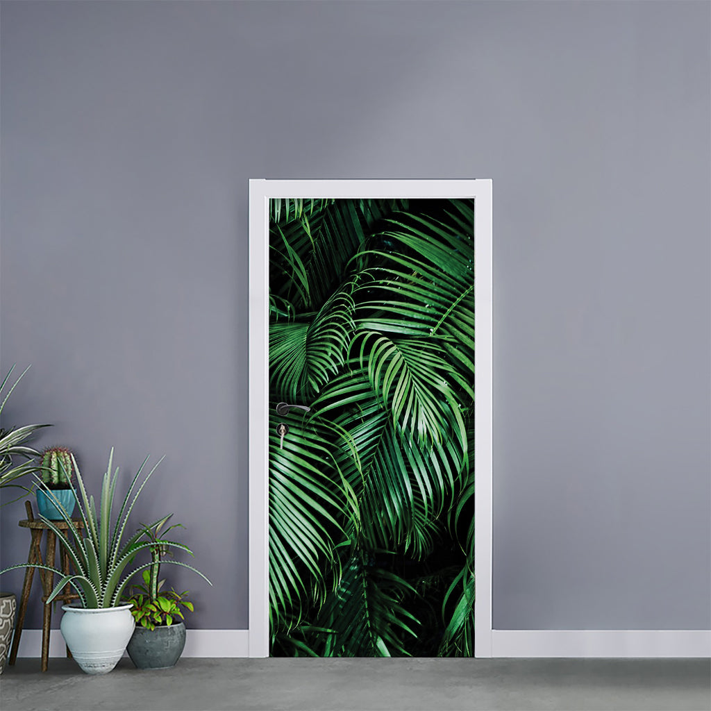 Tropical Palm Leaf Print Door Sticker