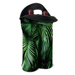 Tropical Palm Leaf Print Double Neoprene Wine Tote