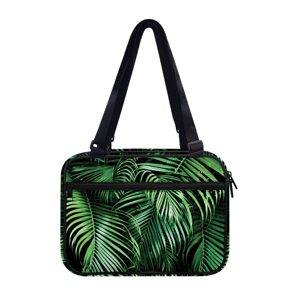 Tropical Palm Leaf Print Double Strap Bible Bag