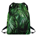Tropical Palm Leaf Print Drawstring Backpack
