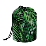 Tropical Palm Leaf Print Drawstring Makeup Bag