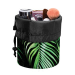 Tropical Palm Leaf Print Drawstring Makeup Bag