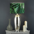 Tropical Palm Leaf Print Drum Lamp Shade