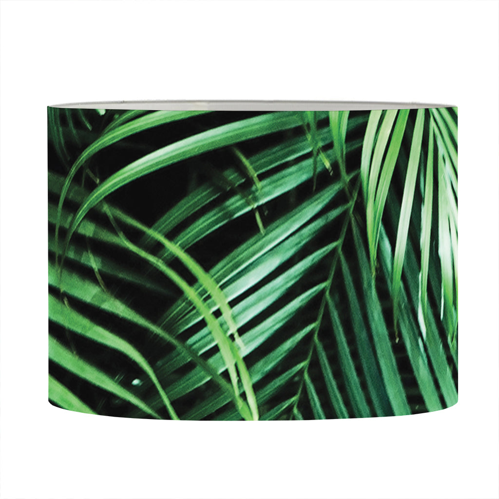 Tropical Palm Leaf Print Drum Lamp Shade