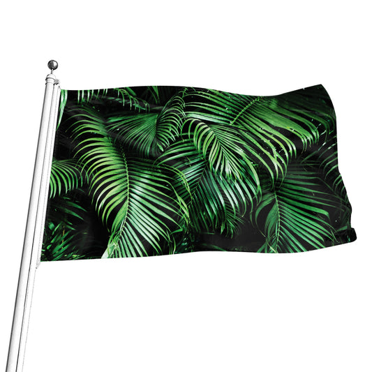 Tropical Palm Leaf Print Flag