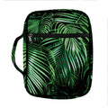 Tropical Palm Leaf Print Front Pocket Bible Bag