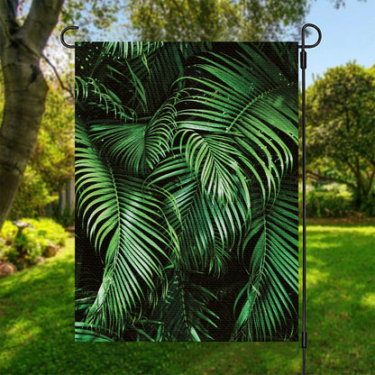 Tropical Palm Leaf Print Garden Flag