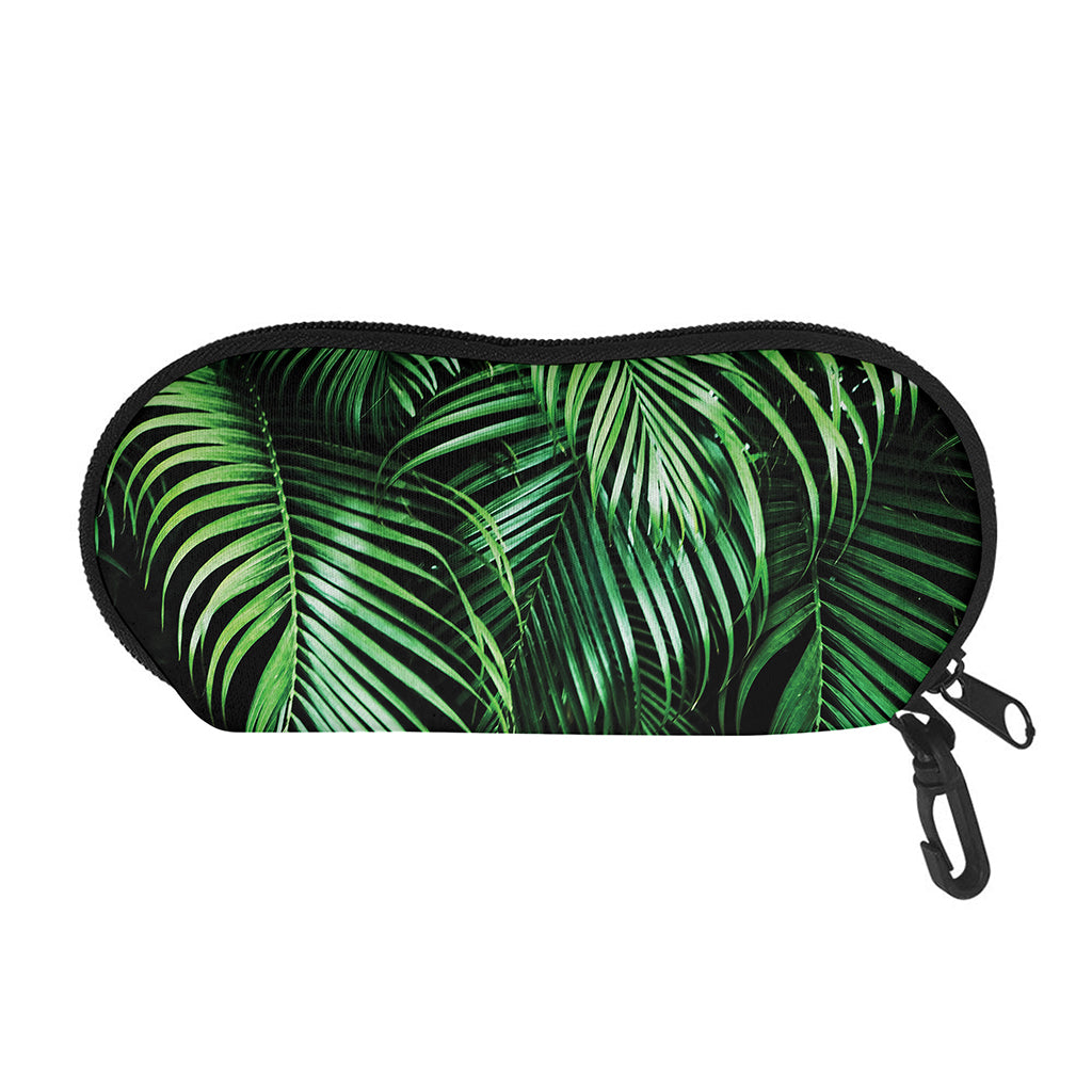 Tropical Palm Leaf Print Glasses Case
