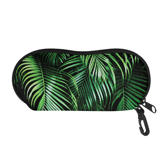 Tropical Palm Leaf Print Glasses Case