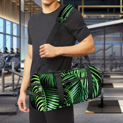 Tropical Palm Leaf Print Gym Bag